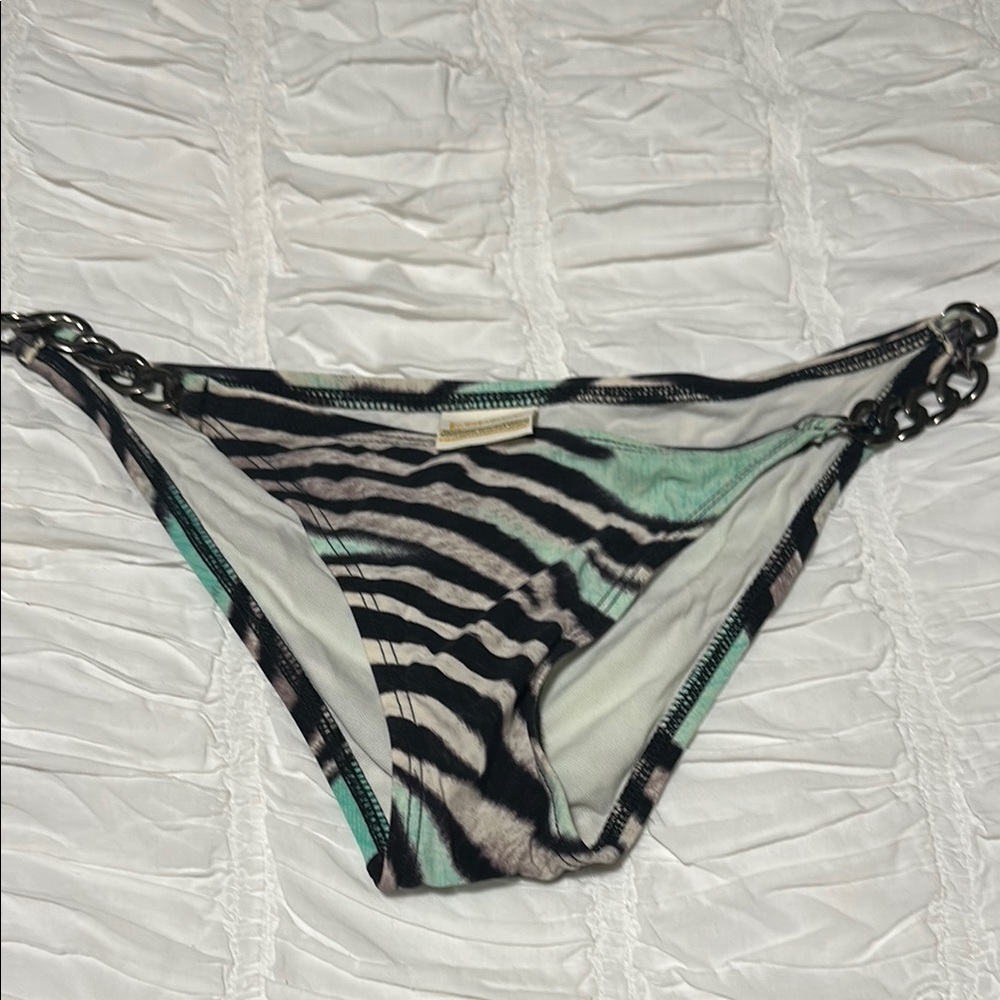 L*Space Black and Green Bikini Bottom with Sleek Design